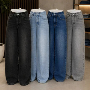<span class=keywords><strong>Jeans</strong></span> Casual Estivi da <span class=keywords><strong>Donna</strong></span> a Vita Media, Vestibilità Regolare, in <span class=keywords><strong>Denim</strong></span>, Disponibili, Tinta Unita, Vintage, Sfumato, con Cerniera - Product Image 2