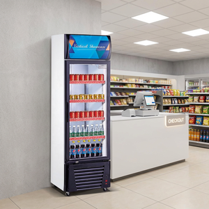 Réfrigérateur vertical de présentation avec porte vitrée 200L 380L pour boissons, bières et boissons gazeuses, idéal pour hôtels, bars et magasins - Product Image 4