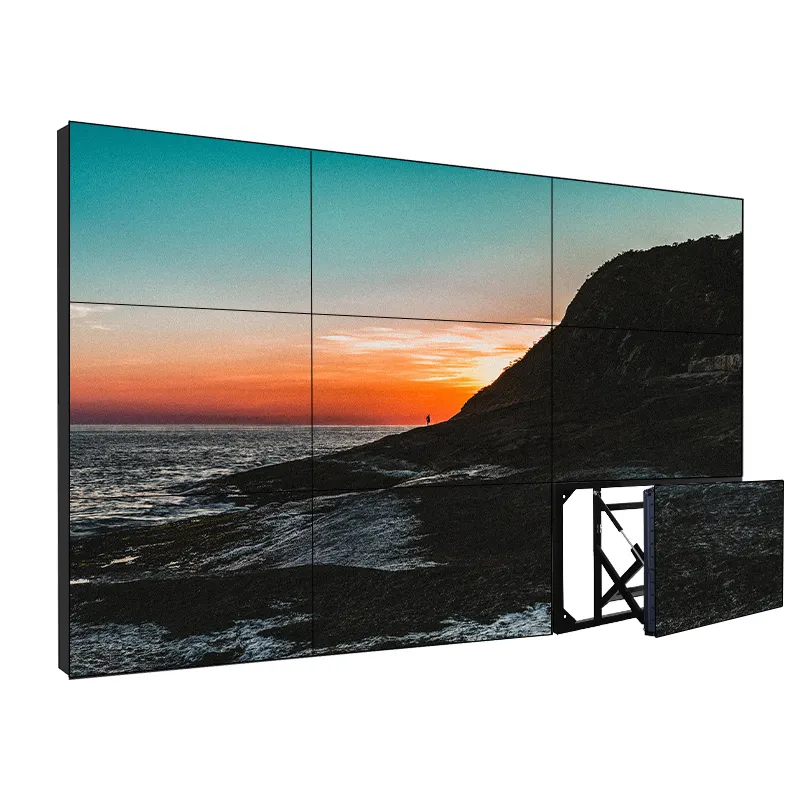 Panel de pared de vídeo 4K Matrix Pantalla de empalme de 55 pulgadas Reproductores de publicidad sin costuras Pared de vídeo LCD