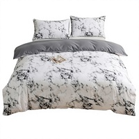 Fabricant de linge de lit en gros - Ensemble trois pièces prêt à l'emploi : housse de couette, taies d'oreiller et drap-housse imprimé effet sablé