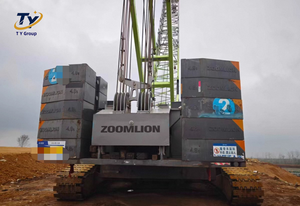 Grúa sobre orugas Zoomlion ZCC1800H usada, 180 toneladas, para elevación pesada en bases de parques eólicos, contrapeso de 57 toneladas, maquinaria de construcción - Product Image 6