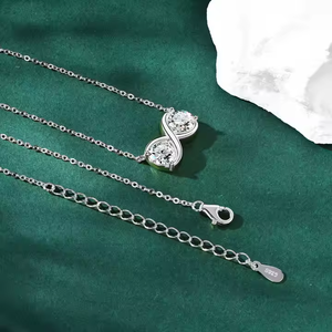 Direct Sale 2 <strong>Carat</strong> Moissanite Infinity Necklace 925 Sterling Silver Trendy Jewelry Pass Diamond <strong>Tester</strong> for Women Gift - Product Image 6