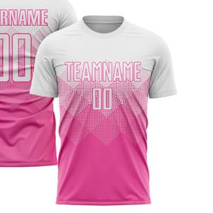 Camiseta de Fútbol Blanca y Rosa para Hombre, Manga Corta, Ligera, Transpirable, Uniforme Deportivo para Entrenamiento y Partidos - Product Image 2