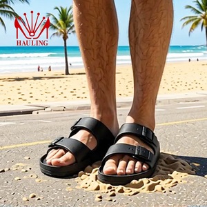 Sandalias de playa al por mayor, fabricadas en fábrica, de EVA, con dos correas ajustables, hebilla, logotipo personalizado, impermeables y antideslizantes para exteriores. - Product Image 1