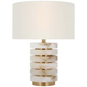 Table Lamp With Marble Base And Gold Finish White Shade For Home Decor Bedroom Nightstand <b>Lighting</b> - Product Image 4