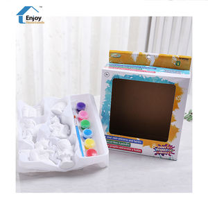 Los niños de Kindergarten de diy muñeca pintada yeso graffiti juguete hecho a mano de pintura arte de la cerámica - Product Image 1