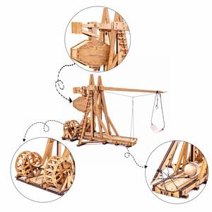 Modè<span class=keywords><strong>le</strong></span> de <span class=keywords><strong>trebuchet</strong></span> à contrepoids en bois vintage, modè<span class=keywords><strong>le</strong></span> de puzzle en bois 3D à monter soi-même, puzzle 3D - Product Image 6
