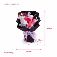 Kotak Hadiah Buket Mawar Abadi BH Creative, Rangkaian Bunga Mewah Romantis untuk Hari Valentine/Qixi/Hari Ibu