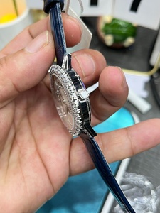 Reloj de Vestir Elegante, Mecánico y Automático de Lujo para Mujer, Correa de Cuero Azul, Bisel con Diamantes, Resistente al Agua - Product Image 5