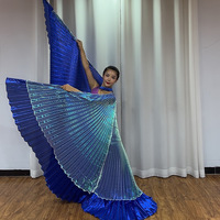 Écharpe à deux couleurs fantaisie avec des ailes Isis à deux couches pour la danse du ventre, accessoires de performance unisexes