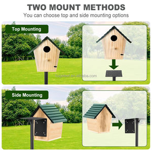 Kit de montage de poteau de maison pour oiseaux sauvages <span class=keywords><strong>Station</strong></span> d'alimentation d'oiseaux extérieure robuste avec déflecteur anti-écureuil - Product Image 5