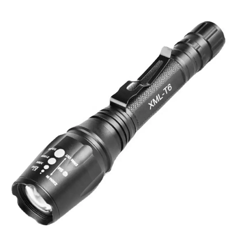 Multifunzione a lungo raggio torcia tattica potente torcia T6 Plus LED Zoom torcia per campeggio all'aperto 18650 di caccia 75