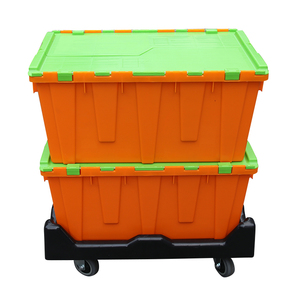 プラスチック製の移動トートターンオーバーボックス倉庫スタッキングPPトート付属の蓋スタッカブルコンテナ - Product Image 6