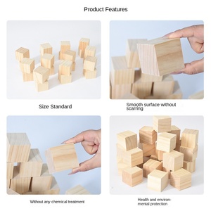Cubic thông gỗ khắc khối xây dựng thân thiện với môi DIY handmade Biểu tượng tùy chỉnh mô hình làm chất liệu rắn gỗ nhỏ khối cho - Product Image 2