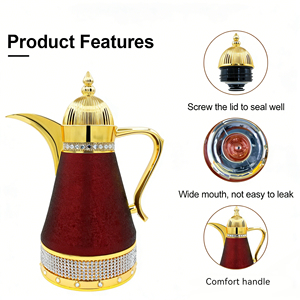 Ensemble de thermos isothermes de luxe plaqués or de Dubaï, tasses à café Dallah, pots à café, et ensembles de thé et café arabes - Product Image 2
