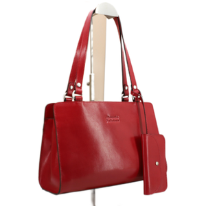 Bolso Tote de Piel Roja para Mujer <span class=keywords><strong>Mandarina</strong></span> <span class=keywords><strong>Duck</strong></span> con Tarjetero a Juego - Product Image 1