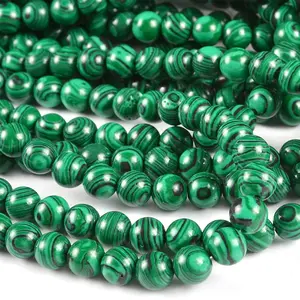 Wholesale Bulk Natural Loose Malachite Beads , 6mm Agate Natural Stone Beads for Jewelry Making