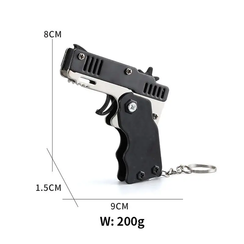 Pistolet à bande pour enfants Modèle de simulation Pistolet jouet pliable en caoutchouc