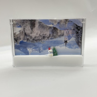 Cadre photo transparent brillant en acrylique 4*6, remplissable de paillettes flocons de neige, figurine de Noël, souvenir de vacances, ornement de table