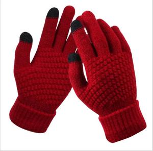 Gants tricotés en <span class=keywords><strong>cachemire</strong></span> acrylique thermique d'hiver Jacquard pour mitaines à écran tactile pour le cyclisme quotidien Sports Casual Outdoor - Product Image 3