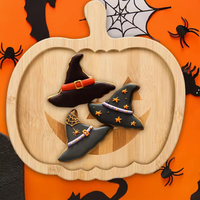 Plateau de service en bambou pour Halloween, motif citrouille et fantôme, écologique et durable, idéal pour la décoration de fête