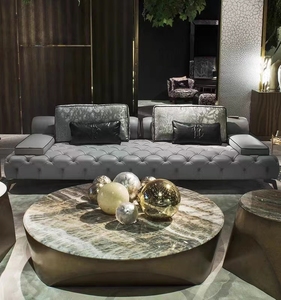 Promotionnel salon causeuse canapé ensemble turc fond de meubles tufté fauteuil chesterfield canapé en cuir - Product Image 5