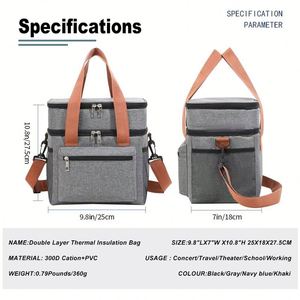 Sac isotherme Oxford 300D double couche réutilisable, imperméable, pour le bureau, avec logo – Vente chaude - Product Image 4