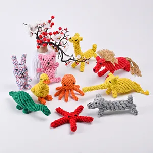 新设计棉绳清洁牙齿耐用定制棉绳狗咀嚼宠物玩具