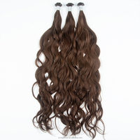 Extensions de cheveux bouclés en gros à pointe kératine, russes, pré-collées, avec colle italienne, pointe plate K, cheveux humains alignés cuticules