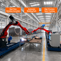 Bras robotisé à haute stabilité, double rail au sol, robot de soudage à sept axes pour grandes pièces longues, soudage automatique des métaux