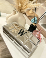 Boîte d'emballage de rouge à lèvres en PU argenté miroir, boîte en similicuir matelassée, boîtes d'emballage personnalisées pour soins de la peau et parfums, boîte de rangement de maquillage de luxe