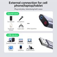 Adaptador de Audio Estéreo USB 3.5mm Biaze Y65, Tarjeta de Sonido Externa, Compatible con Auriculares y Micrófono TRS, Sonido Perfecto para Windows, MAC, Linux