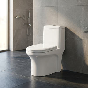 Inodoro de Cerámica Contemporáneo de Una Pieza con Doble Descarga, Ahorro de Agua, con Sifón en S y Sifón en P, Montado en el Suelo, para Baño - Product Image 5