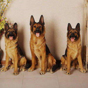 Animal de simulación creativa, adornos de pastor alemán de resina grande, escultura de perro Lobo, artesanías de resina para decoración del hogar - Product Image 5