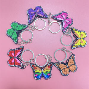 Porte-clés personnalisé en silicone papillon 2D Pendentif <span class=keywords><strong>dessin</strong></span> <span class=keywords><strong>animé</strong></span> mignon pour cadeaux et artisanat Porte-clés en caoutchouc - Product Image 2