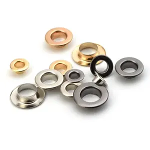High Quality China Custom Colored Flat Brass Metal Material Curtain Fabric Craft Eyelet Grommet Fastener Grommets Eyelets