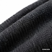 Anthrazitfarbene Kurze Casual Strickjacke für Damen V-Ausschnitt Langarm Muschelkanten-Verzierung Knopfleiste Figurbetonte Strickware OEM Maßanfertigung