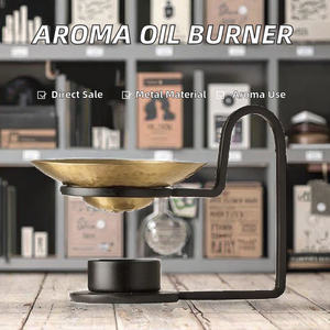 Brûleur d'huiles essentielles en métal, diffuseur d'huiles parfumées, lampe chauffante en fer pour l'aromathérapie, décoration pour la maison, l'hôtel, le bar, aromatique toute saison - Product Image 2