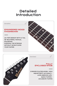 Vintage Style Electric Guitar 6 String HH Pickup Okoume Body Maple Neck Quilted Maple String Through Body Bridge - Product Image 5