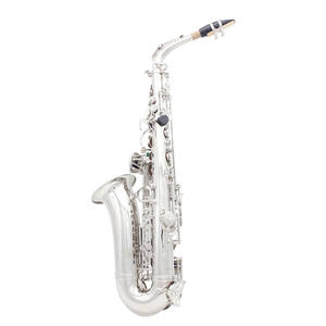 <span class=keywords><strong>SLADE</strong></span> Eb Alto Saxophone Argent E Plat Corps En Laiton Sculpté Blanc Shell Bouton <span class=keywords><strong>Sax</strong></span> avec Étui Sangle Gants Anches Accessoires Ensemble - Product Image 1