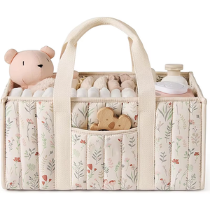 Organizador de <span class=keywords><strong>Pañales</strong></span> Acolchado con Diseño Floral, <span class=keywords><strong>Bolsa</strong></span> de <span class=keywords><strong>Pañales</strong></span> Acolchada, Cesta de Almacenamiento <span class=keywords><strong>para</strong></span> Guardería, Regalo <span class=keywords><strong>para</strong></span> Baby Shower, Organizador <span class=keywords><strong>para</strong></span> Cambiador de Bebé - Product Image 1