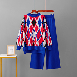 Ensemble femme pull ample et pantalon large taille haute nouvelle collection automne – Vente en gros pour boutiques - Product Image 2