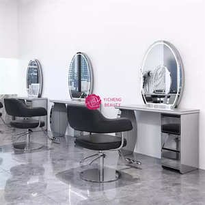 Yicheng Beauty, venta al por mayor, mesa de espejo de teñido permanente y peluquería de acero inoxidable para peluquerías en alta calidad - Product Image 2
