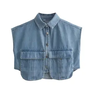 DGK042640 Hot Selling Women's Blouses Denim Top Woman Tops Fashionable With High Quality