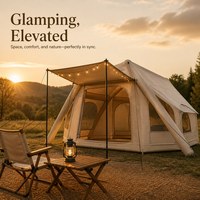 Tente cabine gonflable de 4,6 m² à porte unique en Oxford avec colonnes d'air pour le camping