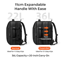 Sac à dos extensible personnalisé en Oxford durable de 11 cm avec poche cachée, port USB, sangle de poitrine, matériau résistant à l'eau, sac à dos pour ordinateur portable de 16 pouces
