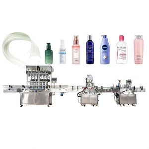 Đầy đủ tự động 6 đầu servo Mỹ phẩm dầu gội cơ thể <span class=keywords><strong>Lotion</strong></span> dán điền chai đóng nắp máy dán nhãn dòng - Product Image 1