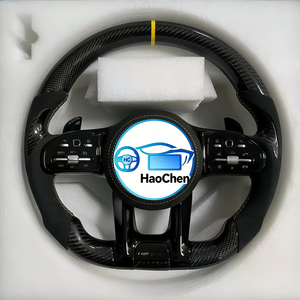 Volant en fibre de carbone, cuir noir, LED, RPM, amélioration sportive pour Mercedes-Benz <span class=keywords><strong>AMG</strong></span> Classe C/E/S - Product Image 2