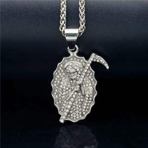 Collares con Colgante de Acero Inoxidable Impermeables y Resistentes al Deslustre con Diseño Hip Hop Vintage de Hielo y Zirconia para Hombre al por Mayor - Product Image 3