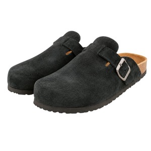 Zuecos de cuero de vaca para hombre, con punta cerrada, suela de EVA, zapatos cómodos para todas las estaciones, para uso diario en interiores y exteriores. - Product Image 1